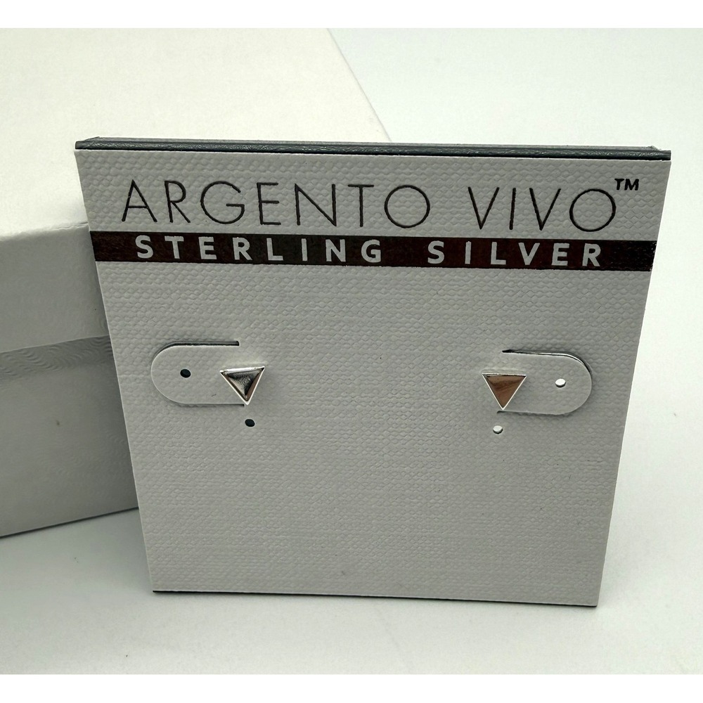 Argento‎ Vivo Sterling Silver Triangle Stud Earrings Small Minimalist Simple New